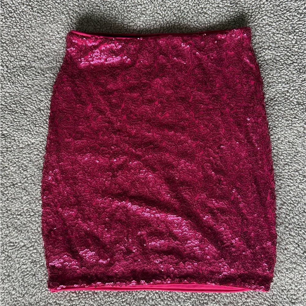 Pink sequined mini skirt!!